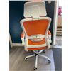 Image 3 : Lot of 1 Bright Orange Ergonomic Swivel Office Chair - Brand New