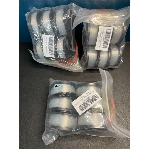 Lot of 3 Packs of Spools & Feeder Caps for Weedwhackers - New