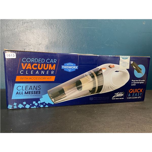 Lot of 1 Corded Car Vacuum Cleaner Kit - 12V - Quick & Easy Car Cleanups - Brand New Sealed