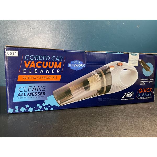 Lot of 1 Corded Car Vacuum Cleaner Kit - 12V - Quick & Easy Car Cleanups - Brand New Sealed