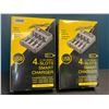 Image 1 : Lot of 2 Li-Ion Battery 4-Slot Smart Chargers - Brand New