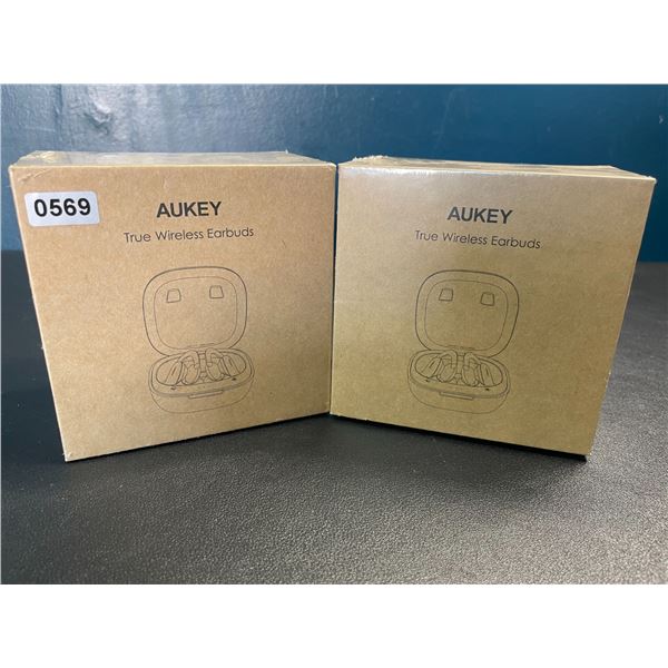Lot of 2 Aukey True Wireless Sport Earbuds - New Sealed