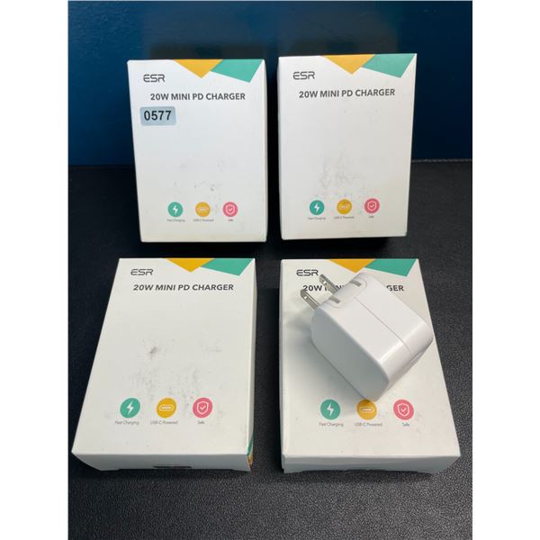 Lot of 4 ESR 20W Mini Power Delivery Wall Blocks/Chargers - Brand New