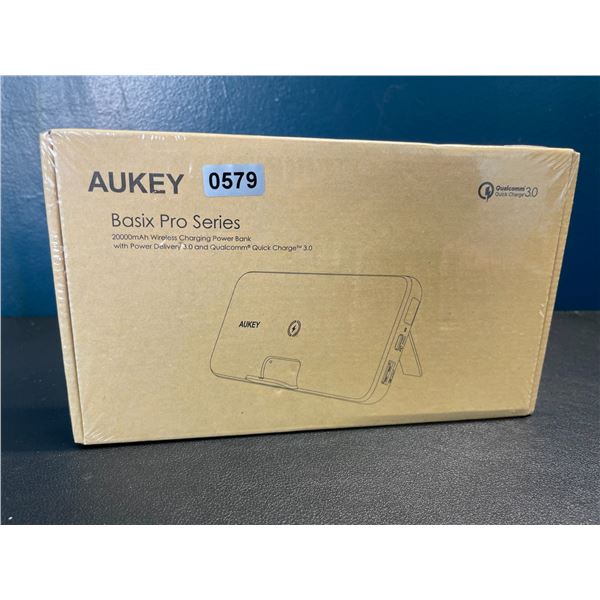 Lot of 1 Aukey Basix Pro Series High-Power 20,000mAh Power Bank w/ Wireless Charger - NEW SEALED