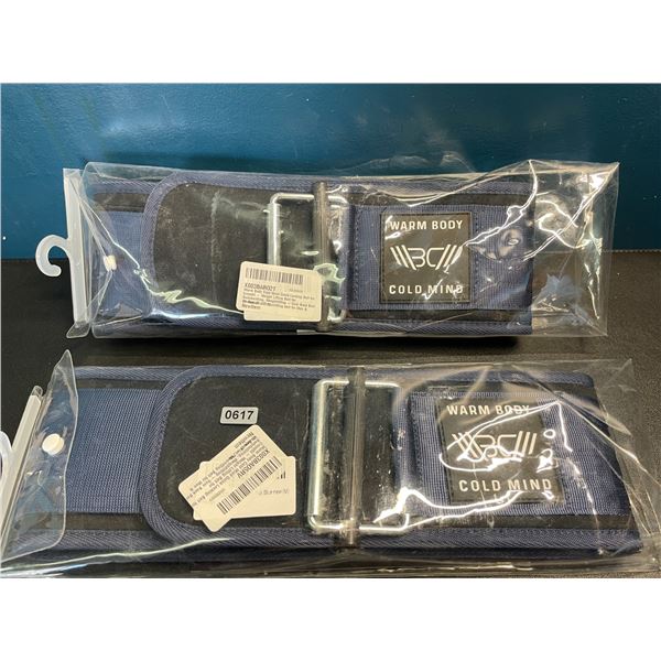 Lot of 2 Warm Body Cold Mind Quick Self-Locking Belts for Weightlifting/Crossfit - Brand New