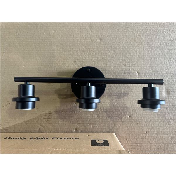Lot of 1 Vanity Light Fixture - 3-Bulb - Black - New in Box