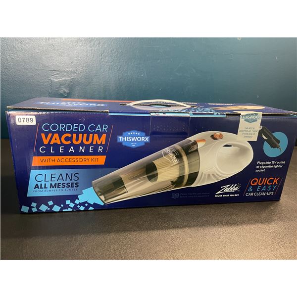 Lot of 1 Corded Car Vacuum Cleaner Kit - 12V - Quick & Easy Car Cleanups - Brand New Sealed