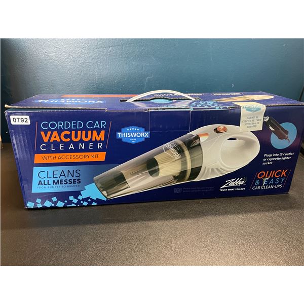 Lot of 1 Corded Car Vacuum Cleaner Kit - 12V - Quick & Easy Car Cleanups - Brand New Sealed