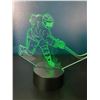 Image 2 : Lot of 2 LED Acrylic 3D Hockey Design Color-Changing Night Lights - With Remote Control - Brand New!