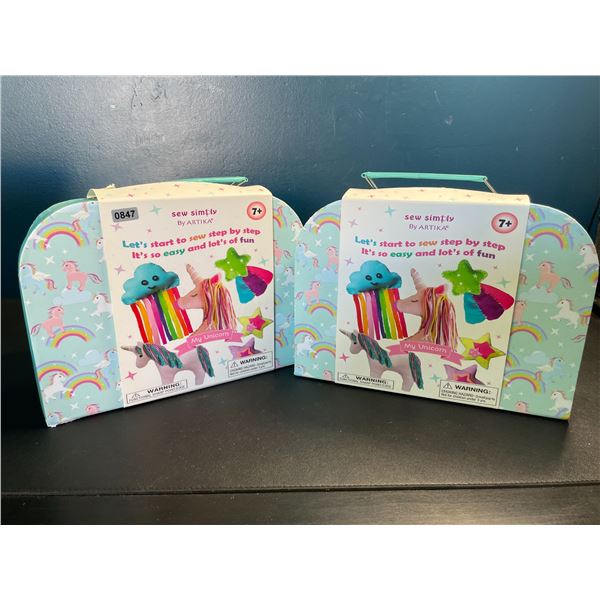 Lot of 2 Sew Simply by Artika - My Unicorn Crafting/Sewing Toy Sets for Kids (Ages 7+) - Brand New