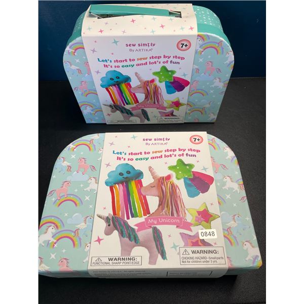 Lot of 2 Sew Simply by Artika - My Unicorn Crafting/Sewing Toy Sets for Kids (Ages 7+) - Brand New