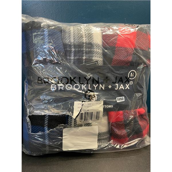 Lot of 1 3-Pack of Brooklyn + Jax Men's Flannel Pajama Bottoms - Size M - Brand New!