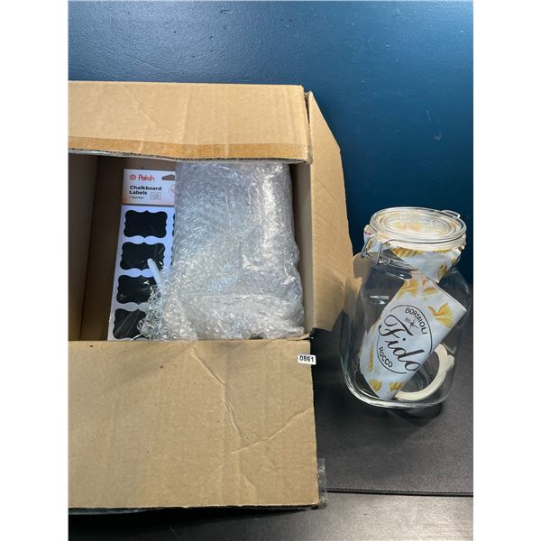 Lot of 1 2-Pack of Airtight Glass Cannister Jars for Preserving/Bulk - Brand New