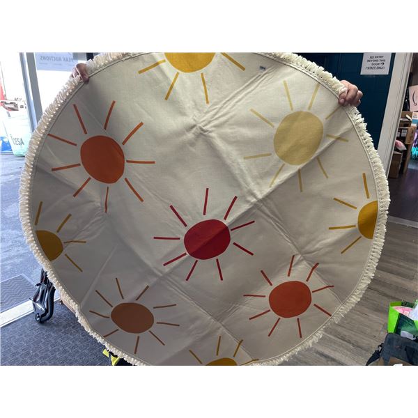 Lot of 1 Kids Round Play Rug/Mat - 4FT - Sunshine Design - Non-Slip Back - Brand New