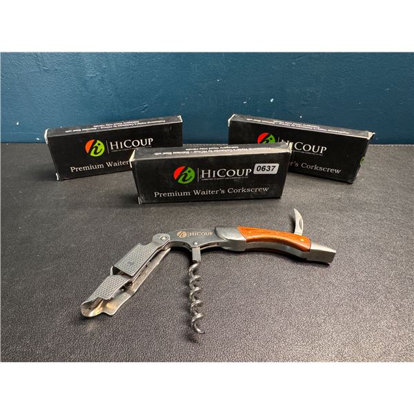 Lot of 1 HiCoup Premium Waiters Corkscrew - New