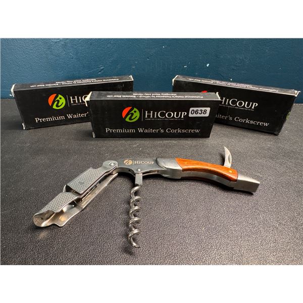 Lot of 1 HiCoup Premium Waiters Corkscrew - New