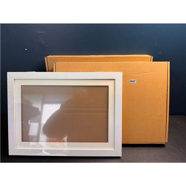 Lot of 2 White Shadow Box Style Photo Frames - New
