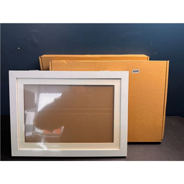 Lot of 2 White Shadow Box Style Photo Frames - New