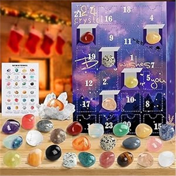 Lot of 3 Crystal Gemstone Advent Calendars - Great Gift for Gem/Crystal Lovers! Brand New