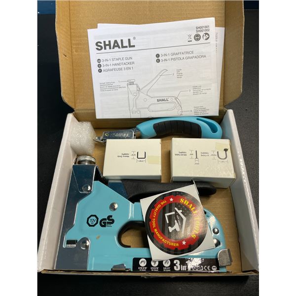 Lot of 1 3-in-1 Staple Gun - Blue - Brand New