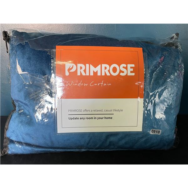 Lot of 1 Pack of Primrose Velvet Blackout Window Curtains - Blue - New