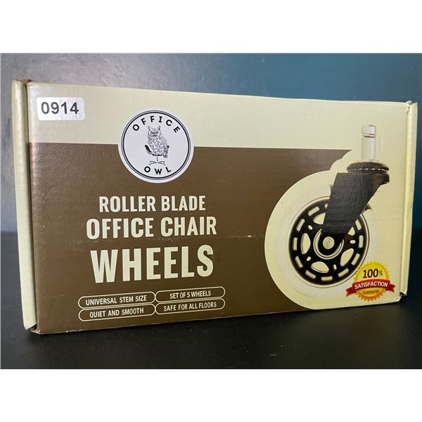 Lot of 1 Box of Roller Blade Style Office Chair Wheels - Set of 5 - Brand New