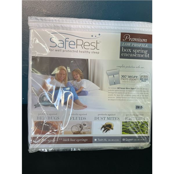 Lot of 1 Saferest Premium Low Profile Box Spring Encasement - Queen Size - Brand New