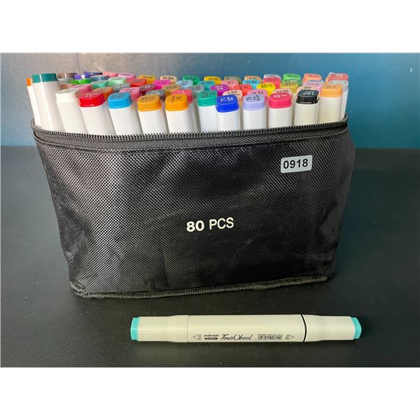 Lot of 1 Multi-Pack of Alcohol Dual-Tip Aritst/Sketch Markers - 80 PCS/Colours - Brand New!