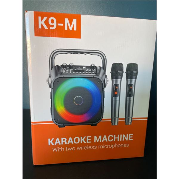 Lot of 1 K9-M Karaoke Machine with 2 Wireless Microphones - Brand New!