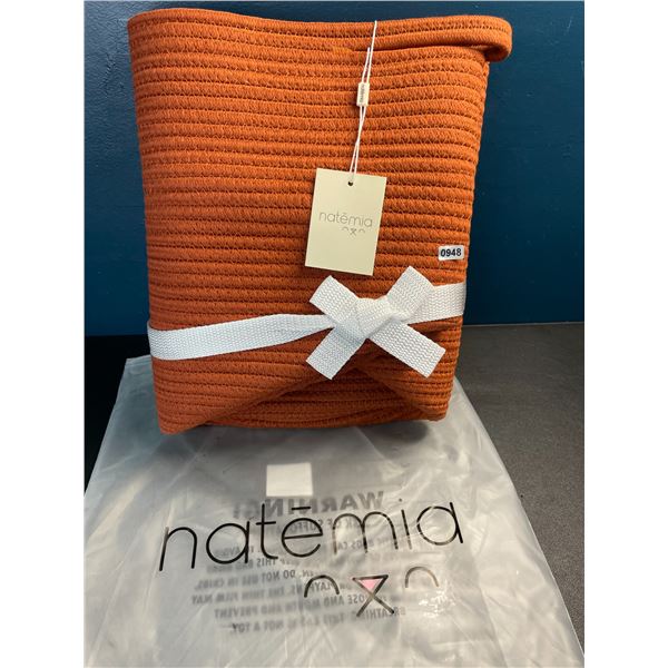 Lot of 1 Natemia Rope Storage Basket/Toy Organizer - 20 x 20 x 14 inch - Orange - Brand New!