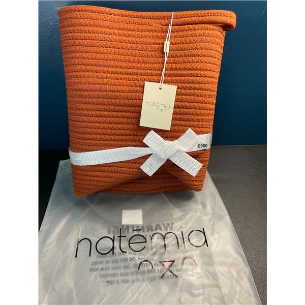 Lot of 1 Natemia Rope Storage Basket/Toy Organizer - 20 x 20 x 14 inch - Orange - Brand New!
