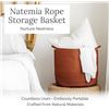 Image 2 : Lot of 1 Natemia Rope Storage Basket/Toy Organizer - 20 x 20 x 14 inch - Orange - Brand New!