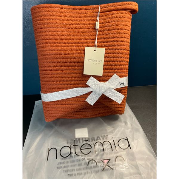 Lot of 1 Natemia Rope Storage Basket/Toy Organizer - 20 x 20 x 14 inch - Orange - Brand New!
