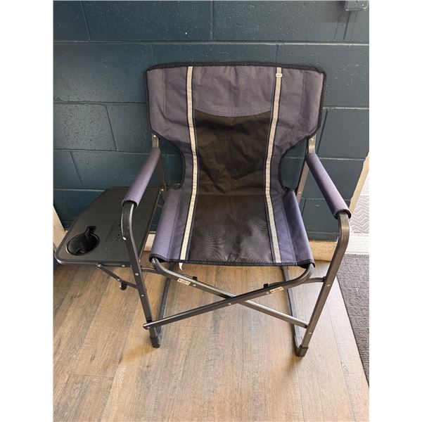 Lot of 1 Blue Folding Directors Chair with Tray - Used