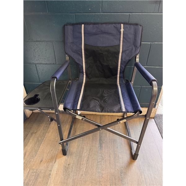 Lot of 1 Blue Folding Directors Chair with Tray - Used