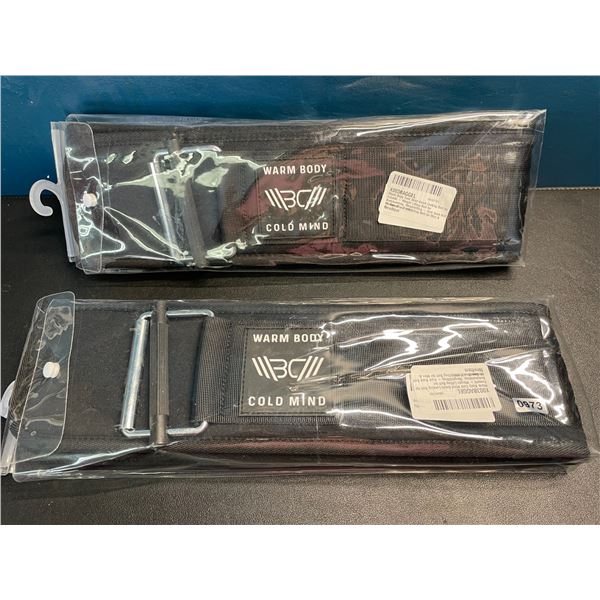 Lot of 2 Warm Body Cold Mind Quick Self-Locking Belts for Weightlifting/Crossfit- Brand New