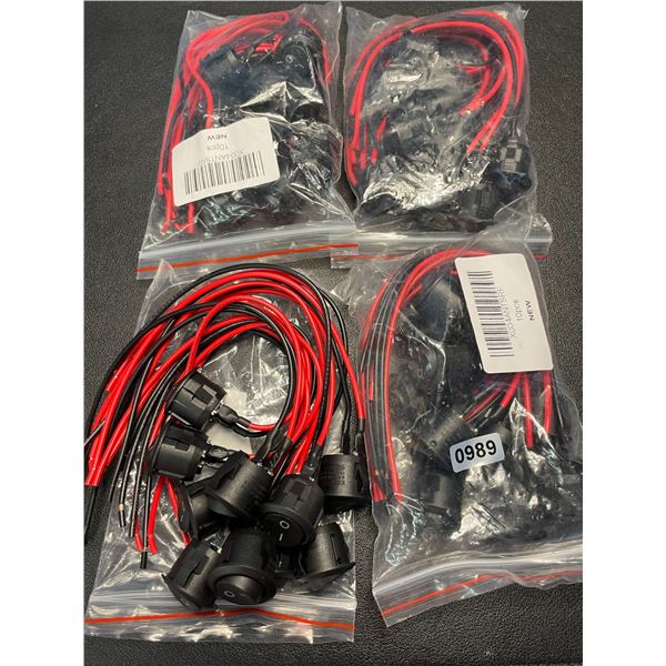 Lot of 4 Multi-Packs of Hardwire On/Off Button Switches for Vehicles/Electronics - Brand New