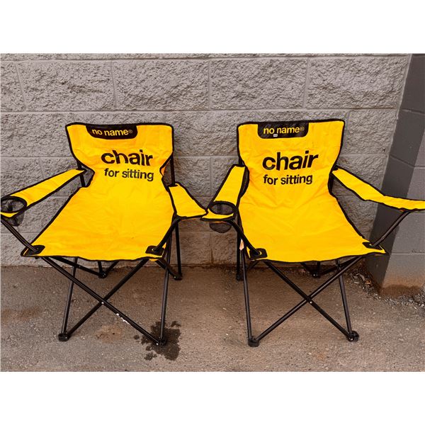 Lot of 2 No Name Brand Camping Outdoor Chairs - Used