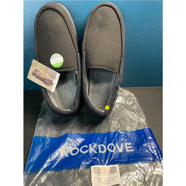 Lot of 1 Pair of Men's Rock Dove Waffle Knit Anti-Odor Moc Slipper w/ Grip Bottom - New - Size 10