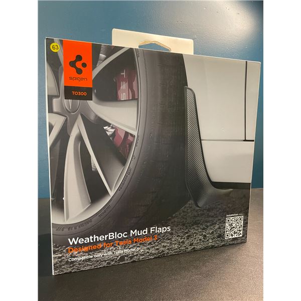 Lot of 1 Box of Spigen WeatherBloc Mud Flaps - Designed for Tesla Model 3 - New Sealed!