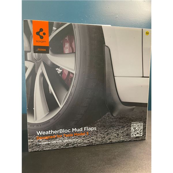 Lot of 1 Box of Spigen WeatherBloc Mud Flaps - Designed for Tesla Model 3 - New Sealed!