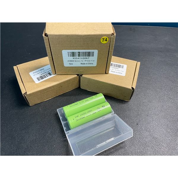 Lot of 3 Packs of 18650 Batteries - 2 Per Pack/6 Total - New