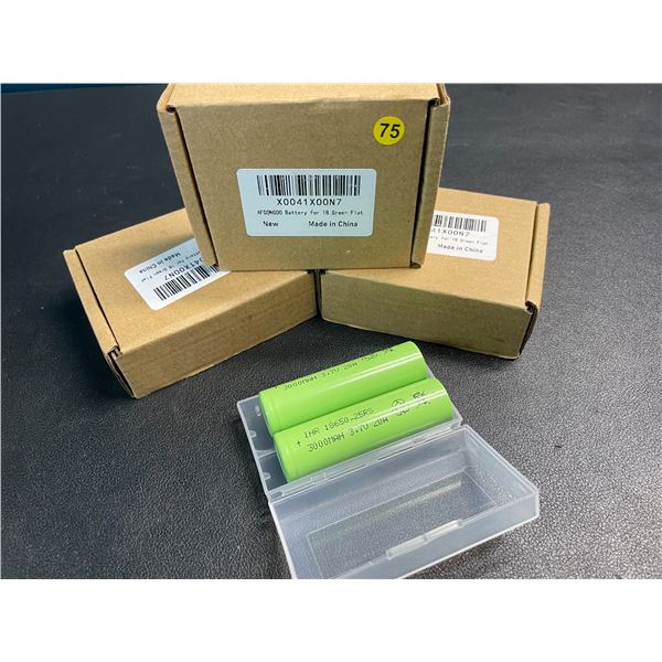 Lot of 3 Packs of 18650 Batteries - 2 Per Pack/6 Total - New