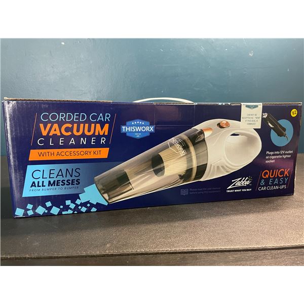 Lot of 1 Corded Car Vacuum Cleaner Kit - 12V - Quick & Easy Car Cleanups - Brand New Sealed