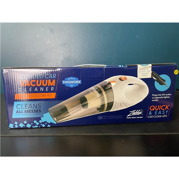 Lot of 1 Corded Car Vacuum Cleaner Kit - 12V - Quick & Easy Car Cleanups - Brand New Sealed