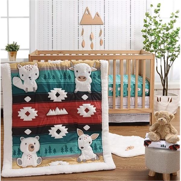 Lot of 1 The Peanutshell 4-Piece Crib Set - (Quilt, 2 Crib Sheets, & Crib Skirt) Brand New!