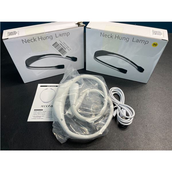 Lot of 2 LED Neck Hung Lamps/Reading Lights - Rechargeable - Brand New