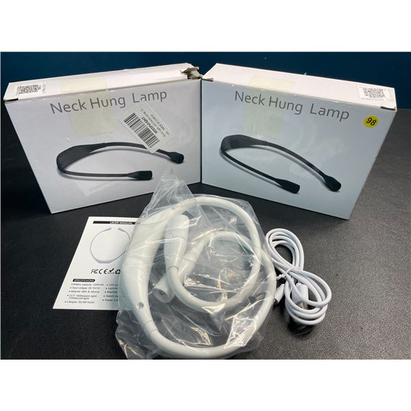 Lot of 2 LED Neck Hung Lamps/Reading Lights - Rechargeable - Brand New