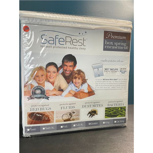 Lot of 1 Saferest Premium Low Profile Box Spring Encasement - Queen Size - Brand New