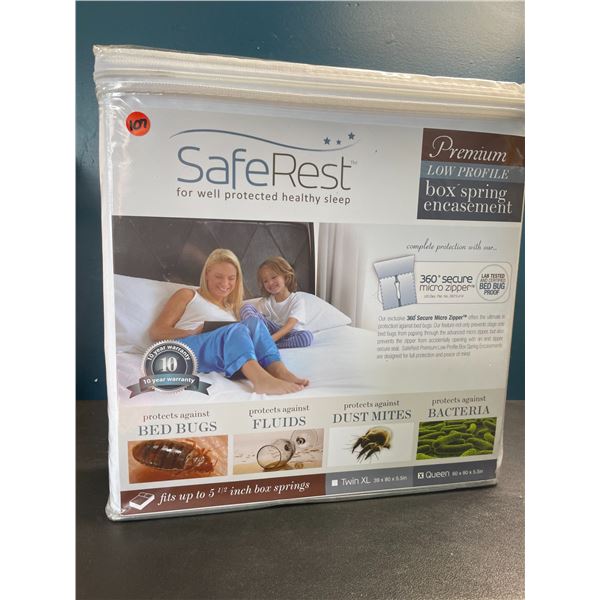 Lot of 1 Saferest Premium Low Profile Box Spring Encasement - Queen Size - Brand New